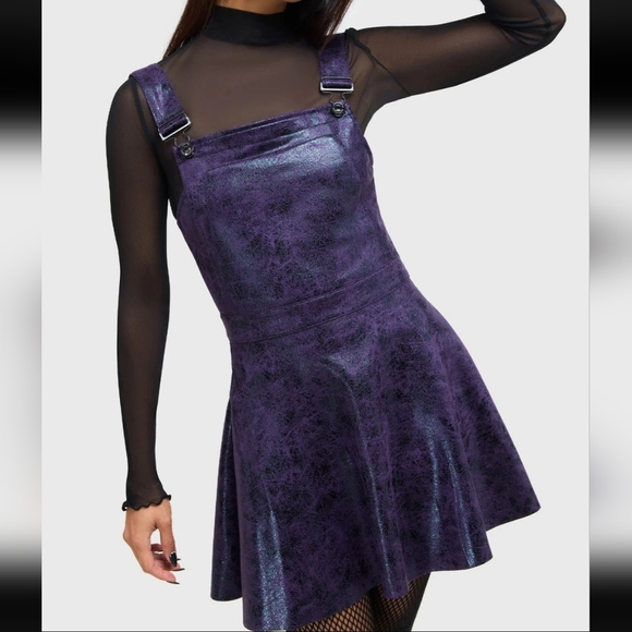 Killstar Shimmering Purple Mini Dress - Picture 6 of 7